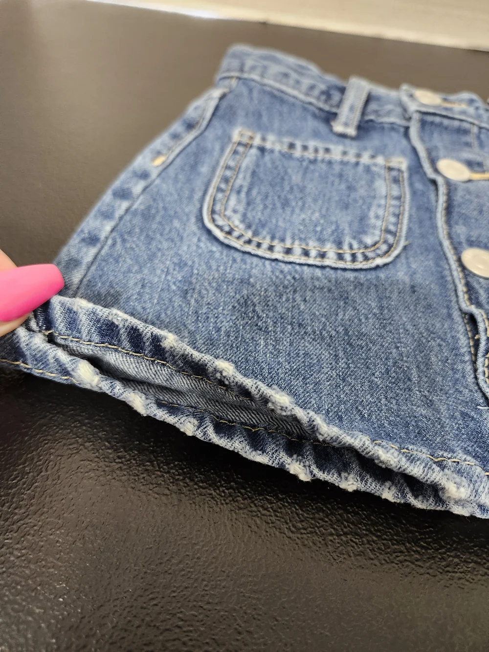 Girls 3T Denim Snap Button-Front Skirt Adjustable Waist Casual Everyday Wear